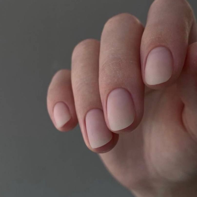 Комби маникюр без покрытия