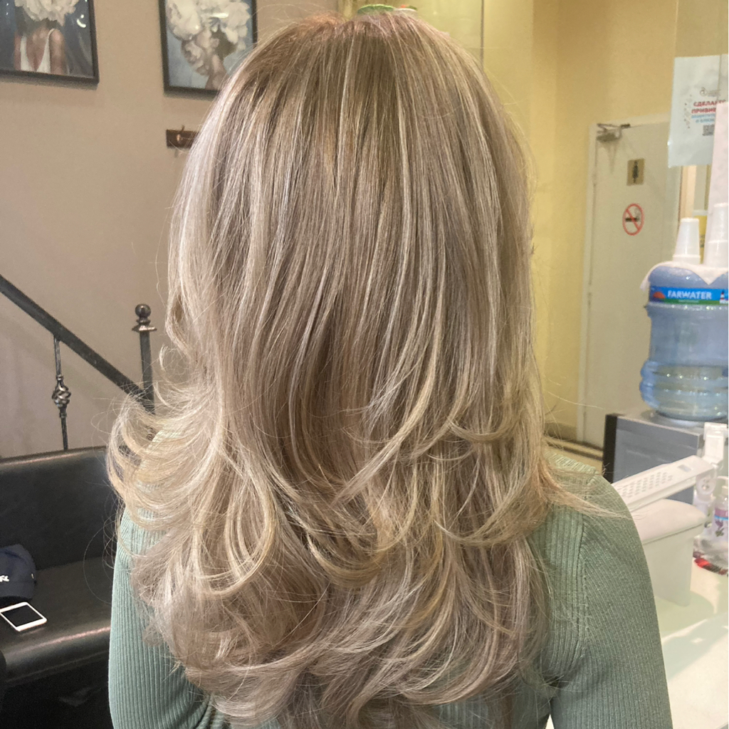 МЕЛИРОВАНИЕ ВОЛОС (ФОЛЬГА): Длинные волосы ( от плеч до лапаток(без учета материала)