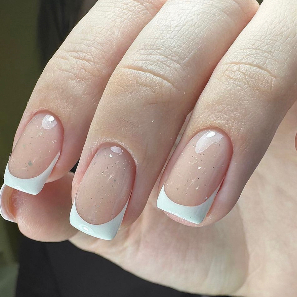 Маникюр+покрытие гелем + френч