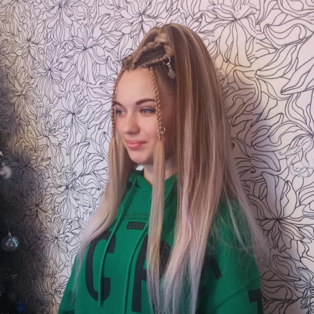 Брейды в распущенный хвост