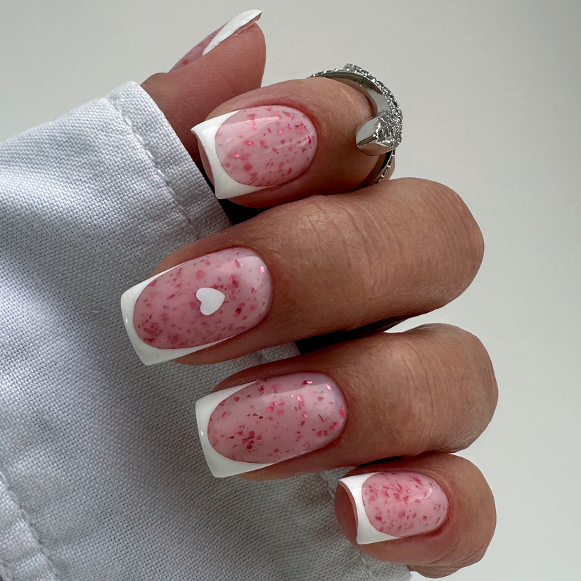 Маникюр+укрепление гелем+френч