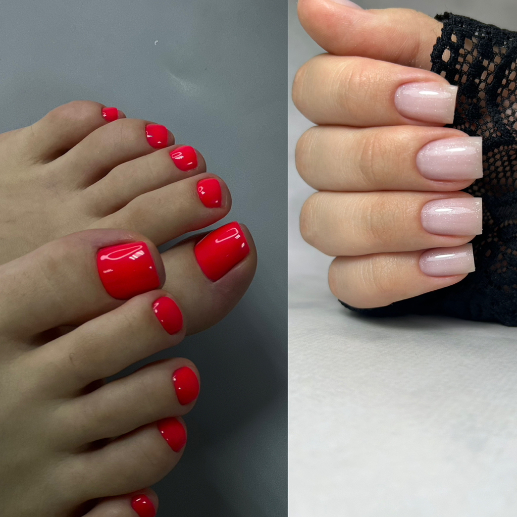 КОМПЛЕКС  Маникюр+Педикюр+однотонное покрытие