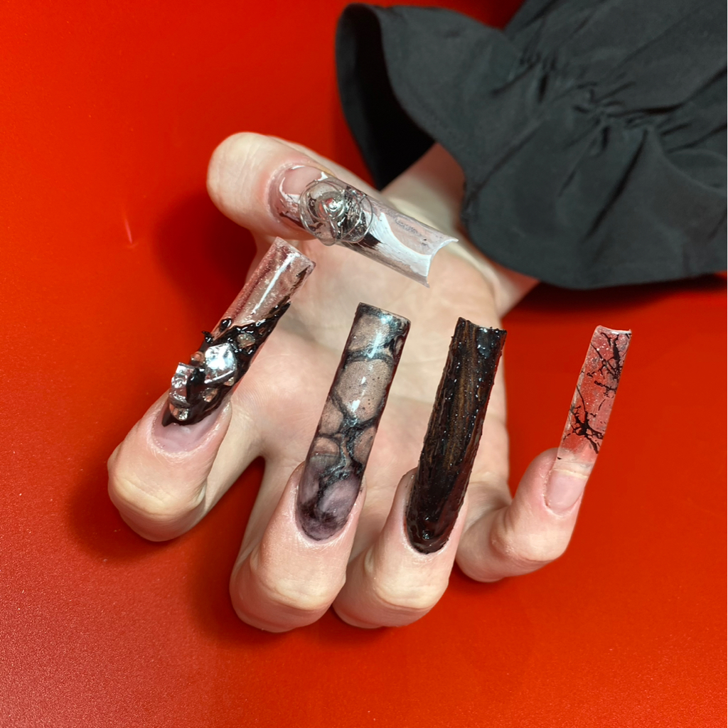 Наращивание ногтей+дизайн до 4-х ногтей