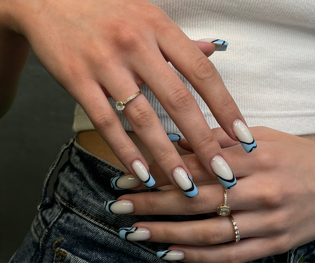 Комбинированный маникюр+Креативный френч