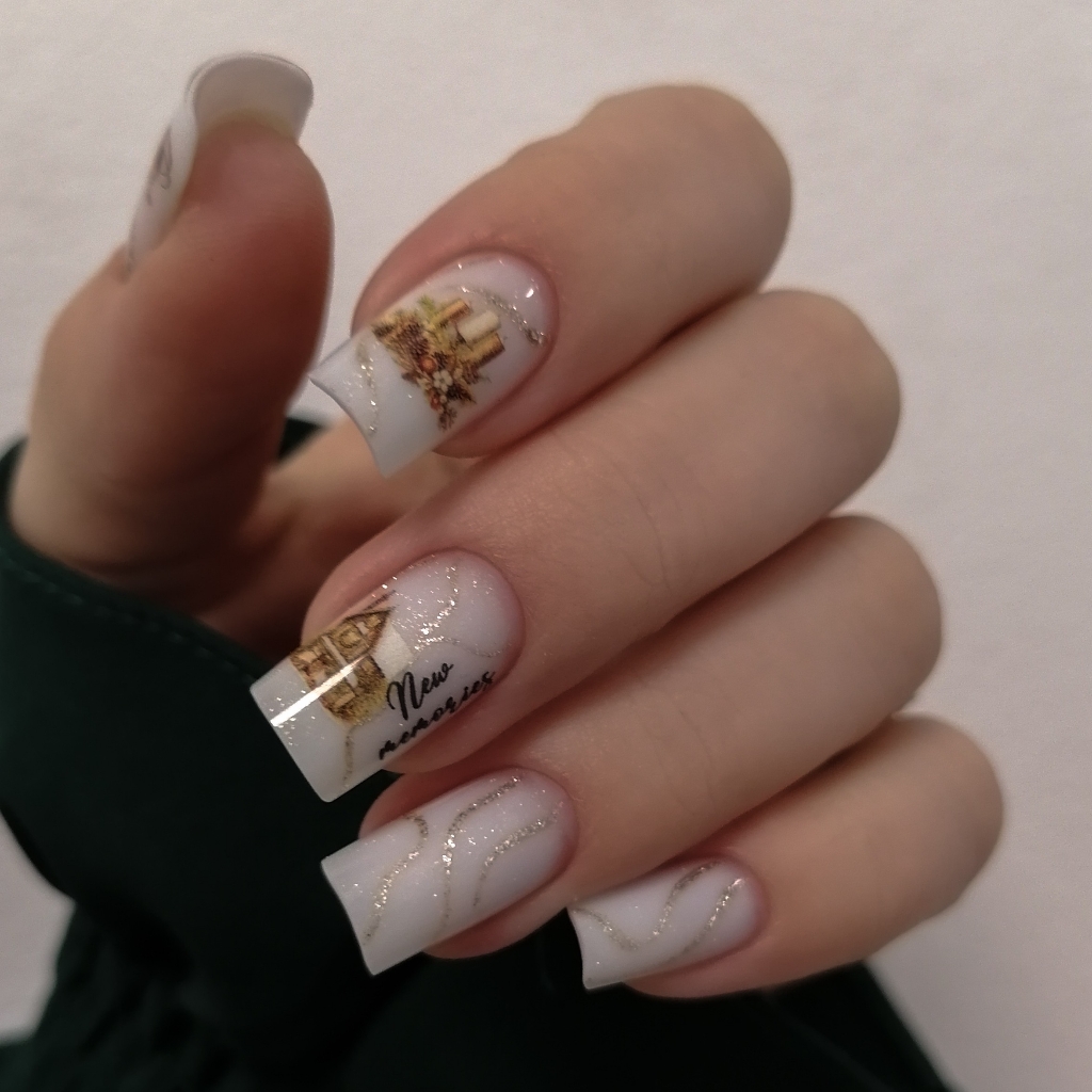 Комбинированный маникюр с покрытием гель лак