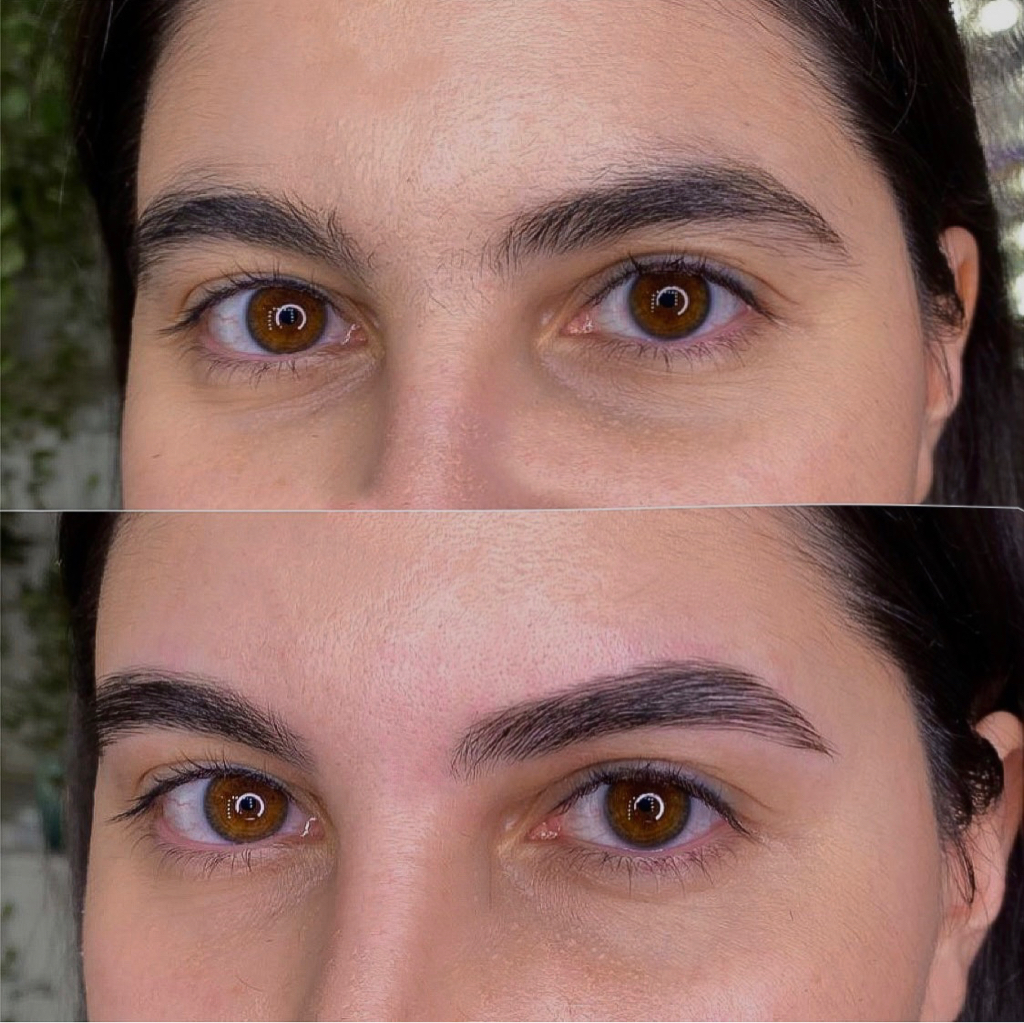 Коррекция бровей пинцетом