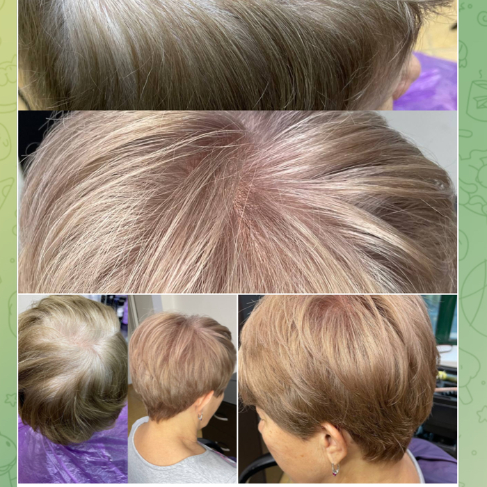 Окрашивание корней в один тон