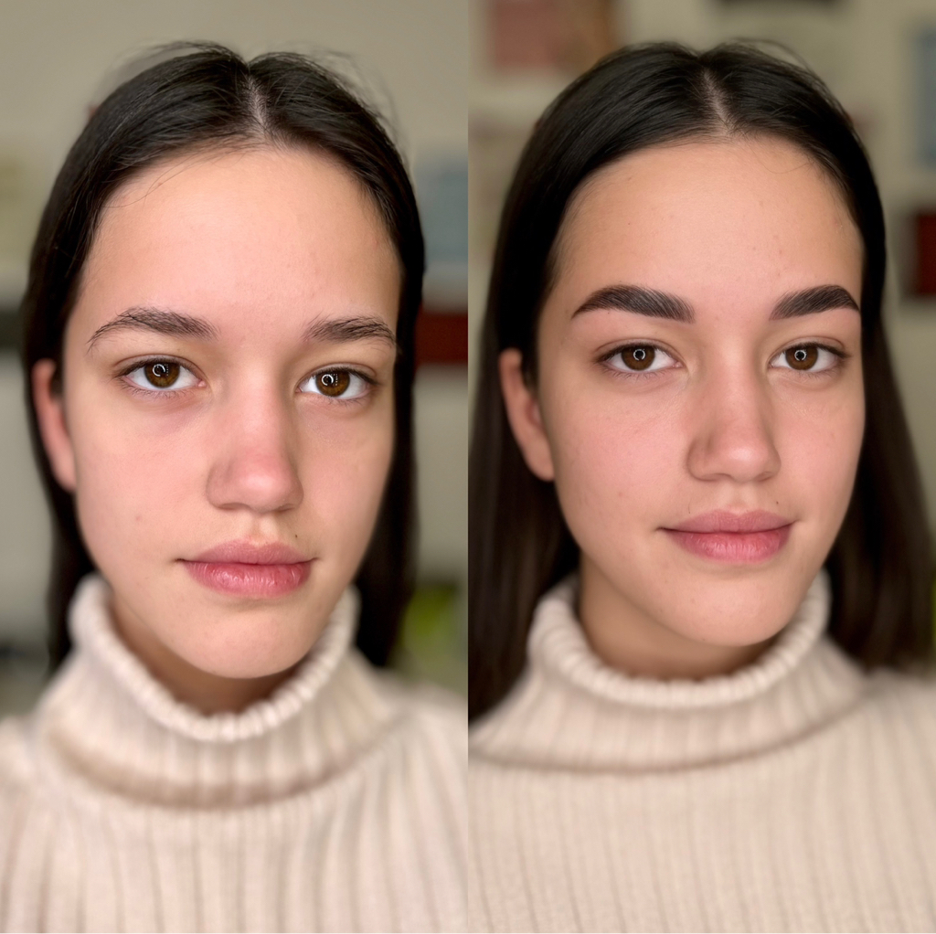 Долговременная укладка бровей с окрашивания краской