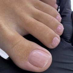 Снятие гель-лака без последующего покрытия (во время педикюра)