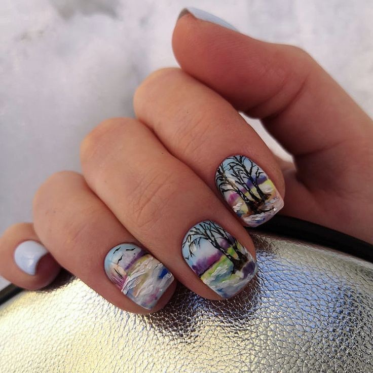 Дизайн сложный/художественная роспись/втирка/кошачий глаз