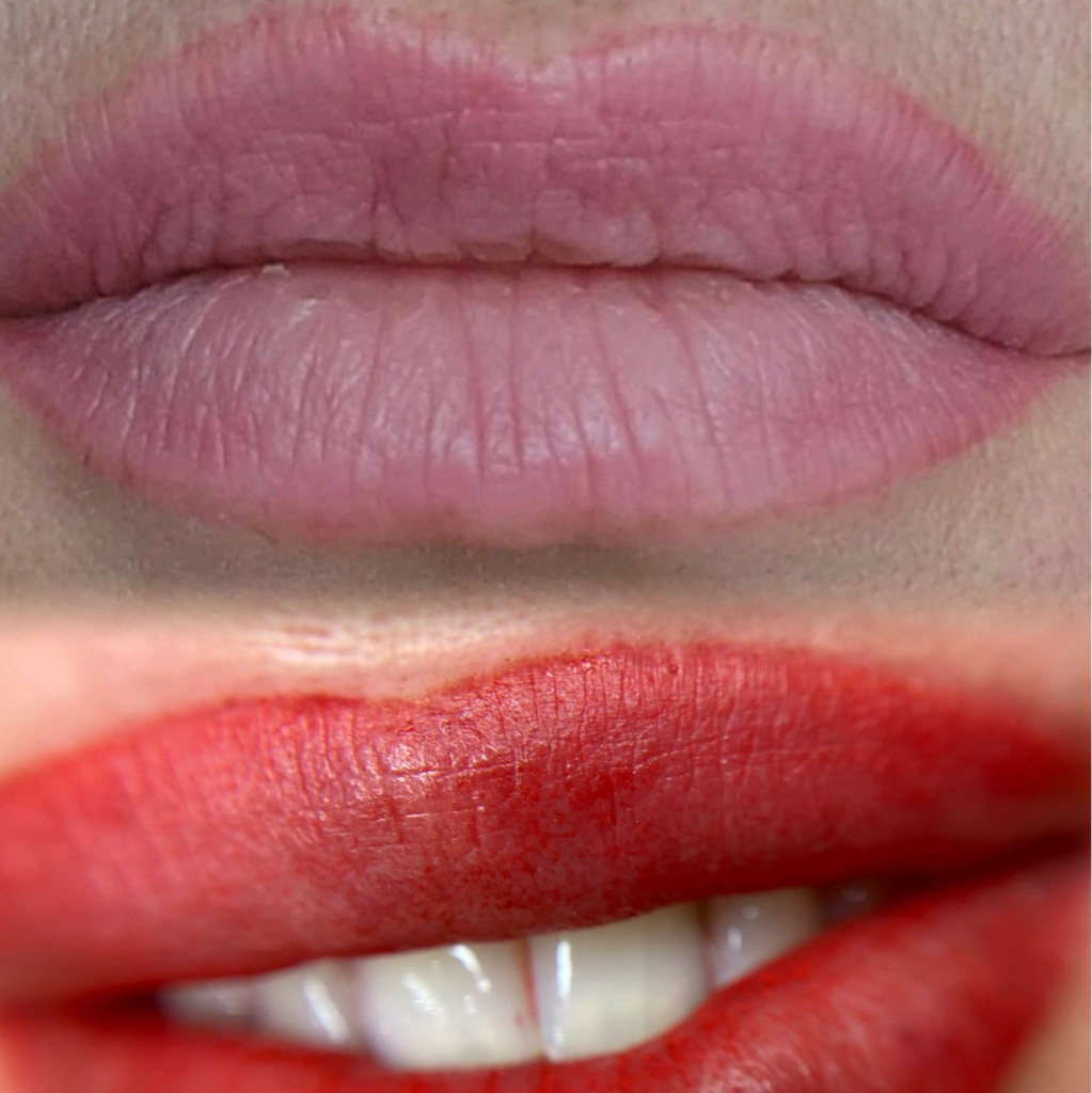 Перекрытие старого перманентного макияжа Брови/губы