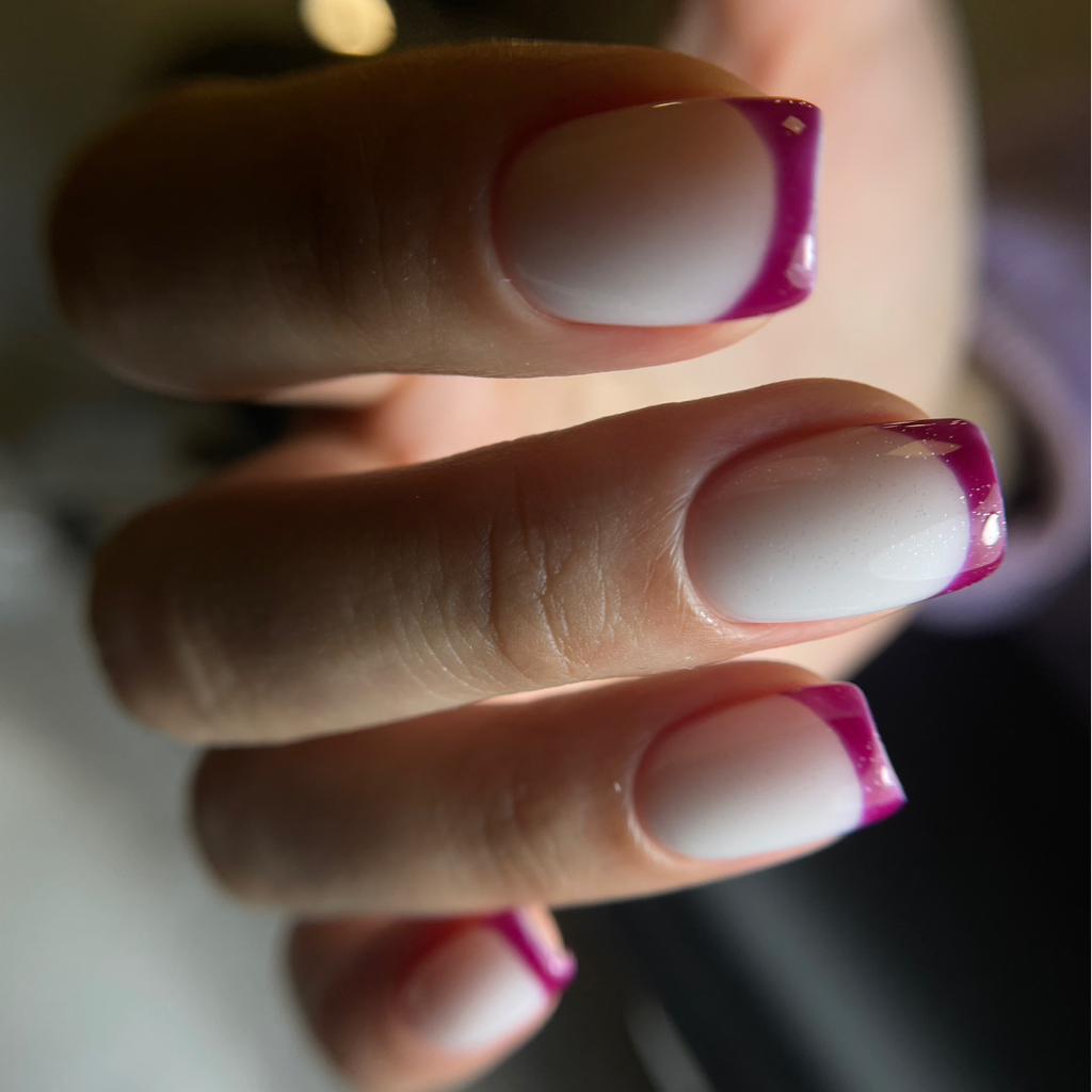 Маникюр+френч/лунки (+укрепление гелем и снятие, если есть)