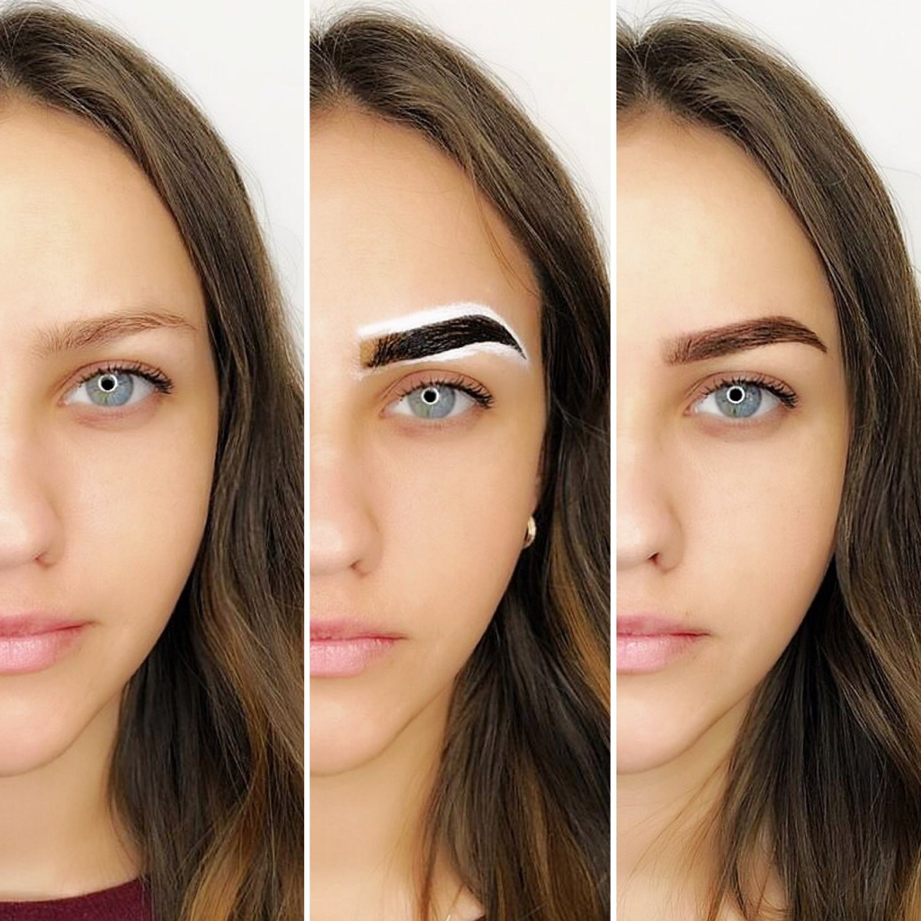 Оформление+окрашивание+долговременная укладка бровей.