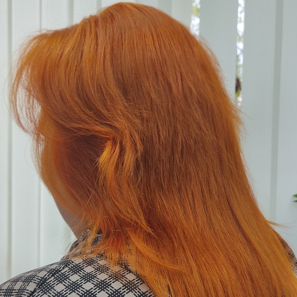 Окрашивание в один тон длинных волос