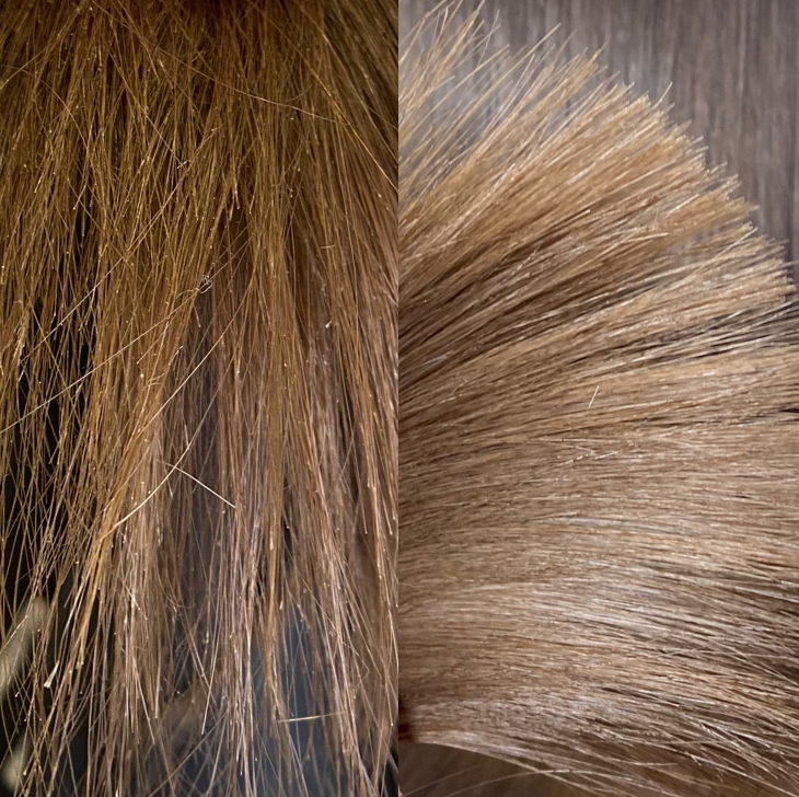 Полировка волос+питание волос кератином