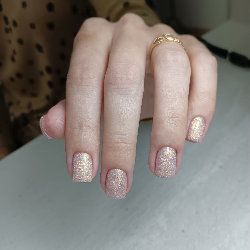 Наращивание "S"/Однотонное покрытие на короткие ногти