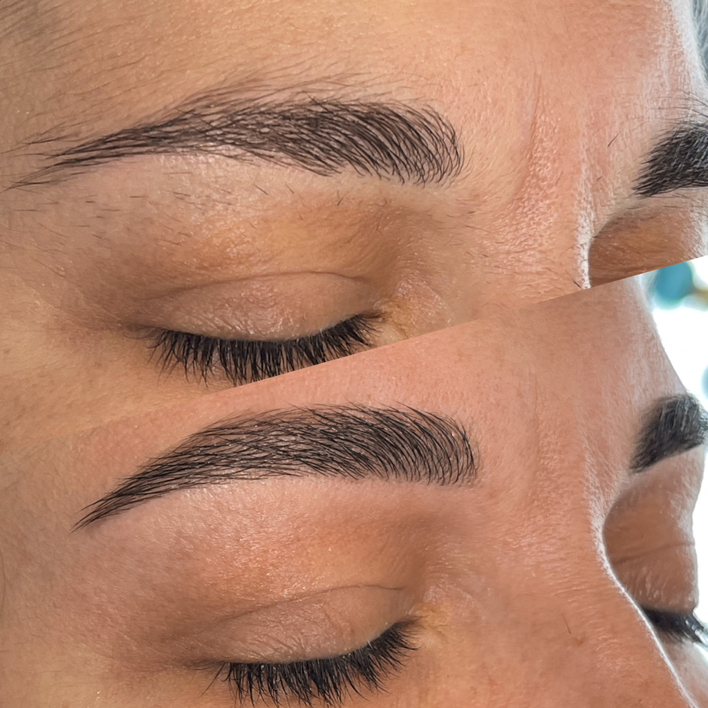 Коррекция формы бровей (пинцет,воск,пинцет)