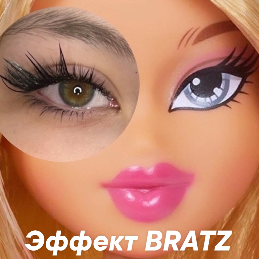 Трендовые и креативные эффекты + наращивание нижних ресниц