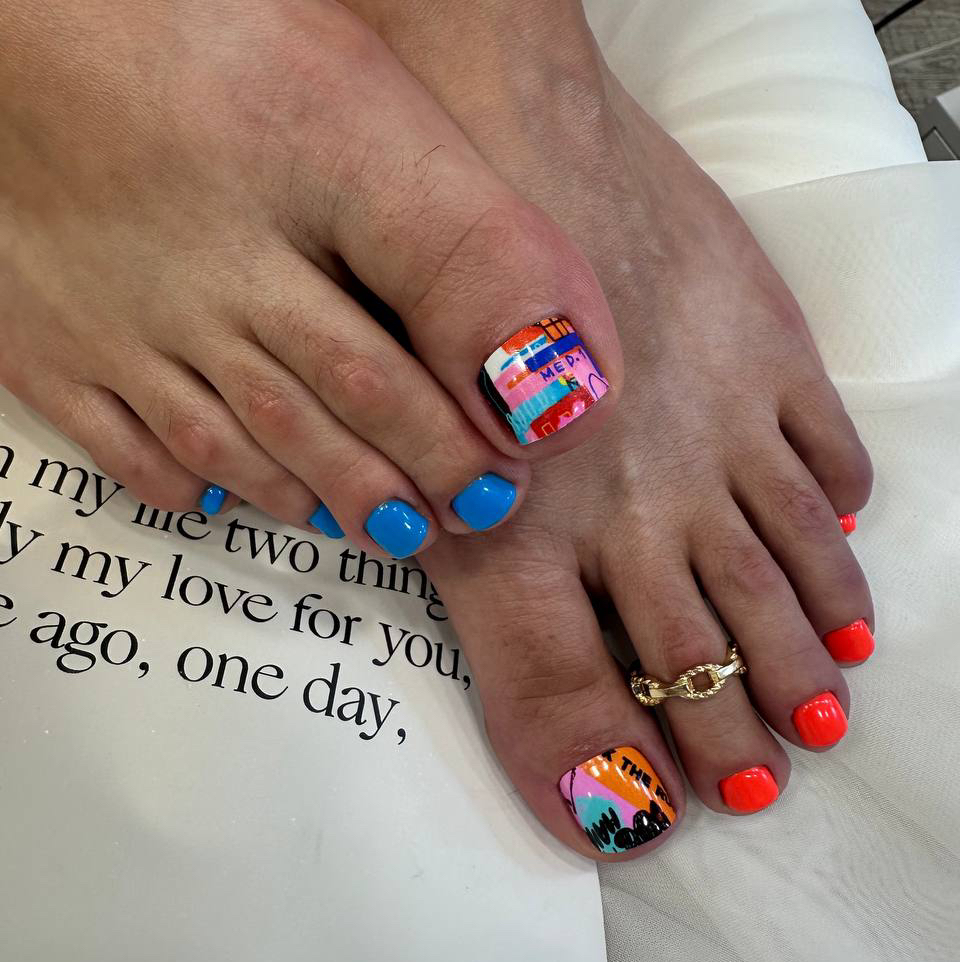 Обработка стопы и пальцев+покрытие