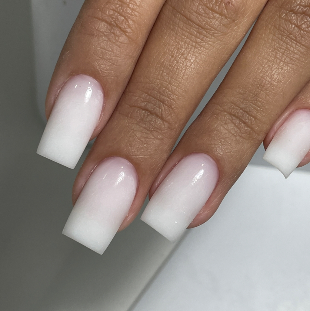 Укрепление гелем + гель-лак цвет