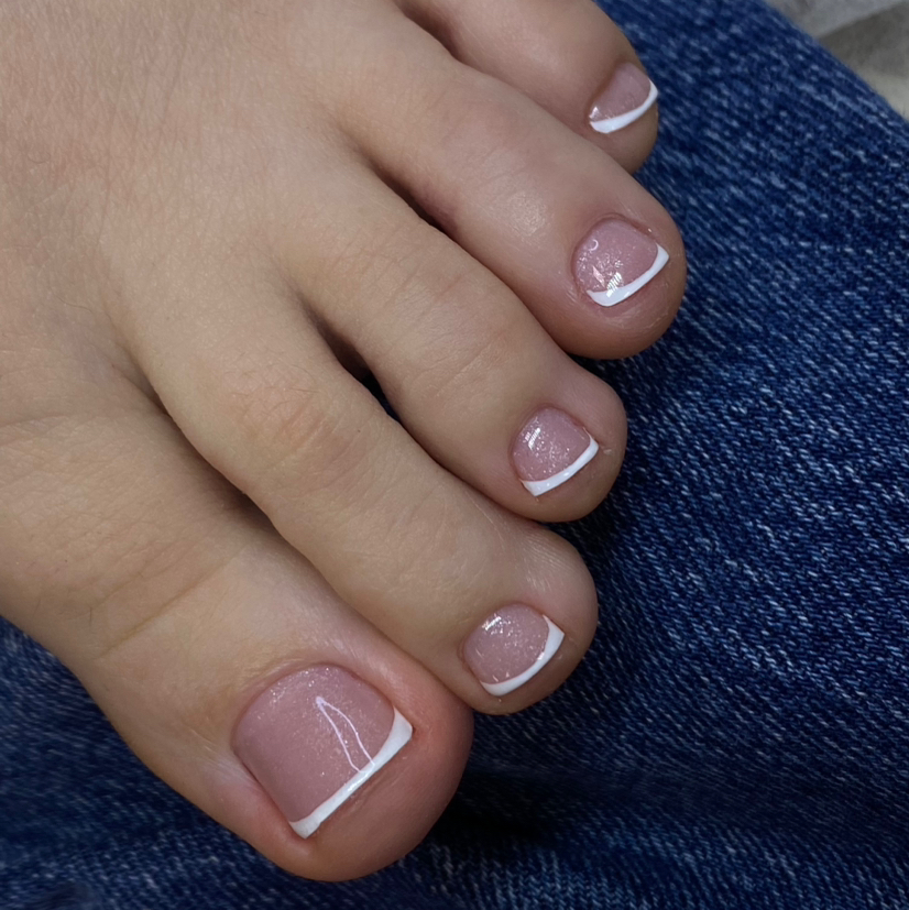 Полный педикюр Golden Trace с покрытием гель лак- френч