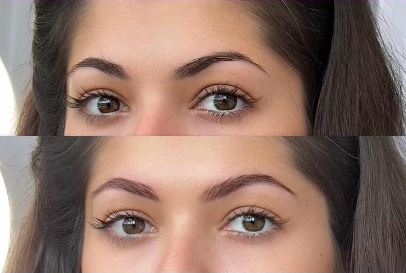 Окрашивание бровей краской