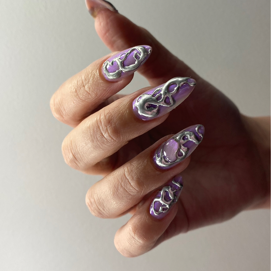 Маникюр с покрытием + средний дизайн (10 ногтей)