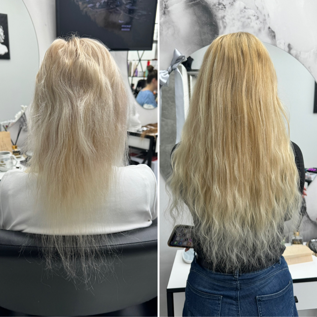 Коррекция наращенных волос