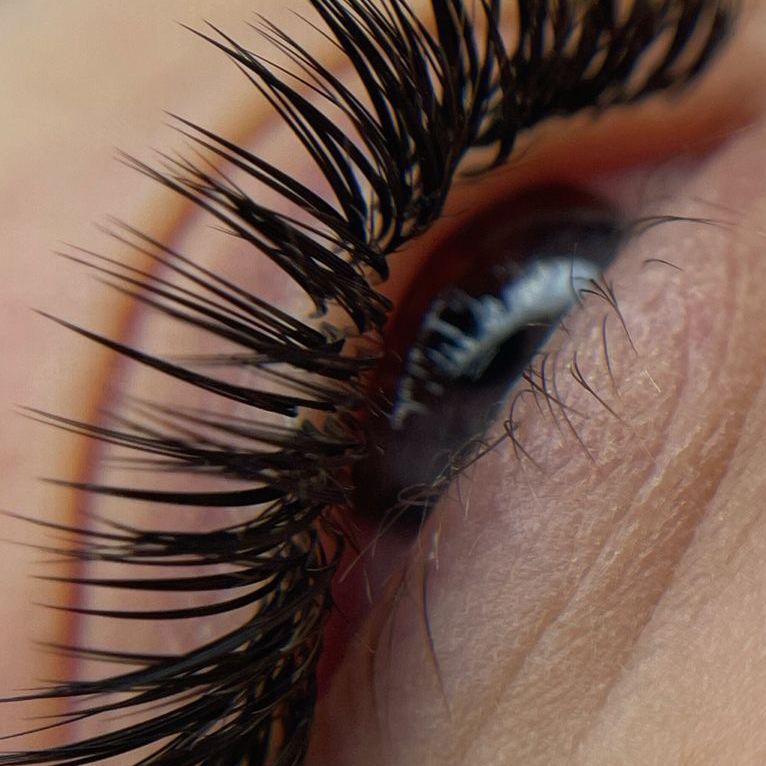 Мокрый эффект, лучи, цветные ресницы