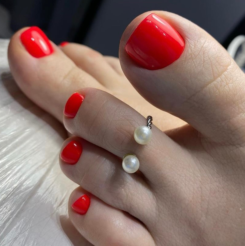 Педикюр пальчики+гель лак