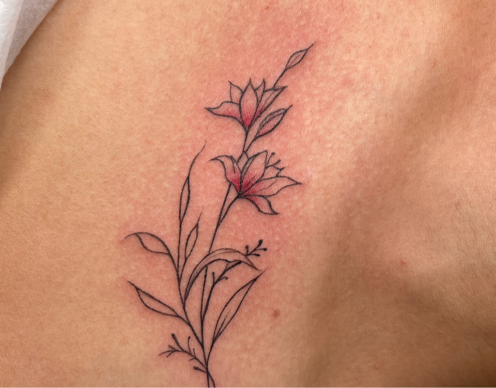 Контурная мини тату