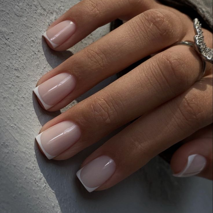 Снятие+маникюр+выравнивание базой+френч