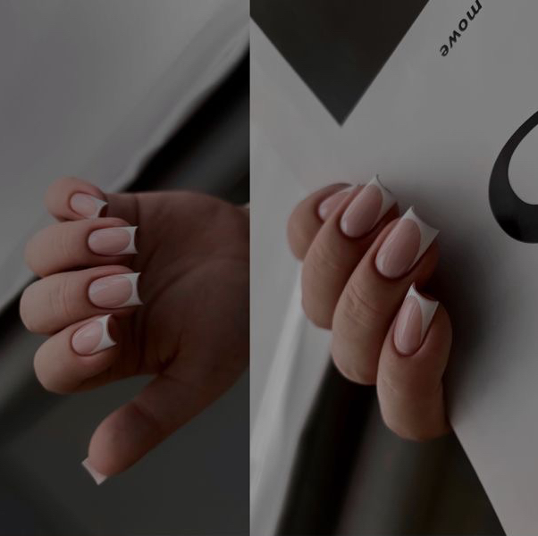 Снятие+маникюр+укрепление гелем+френч