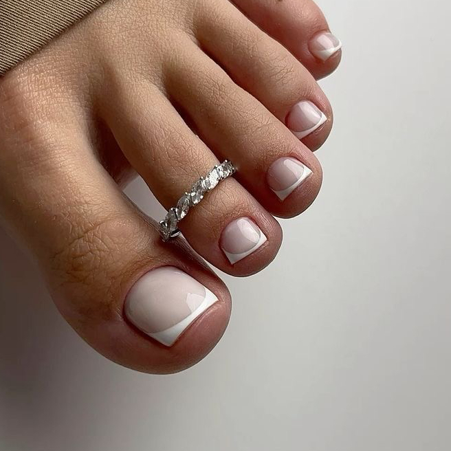 Снятие+обработка стопы и пальчиков+френч