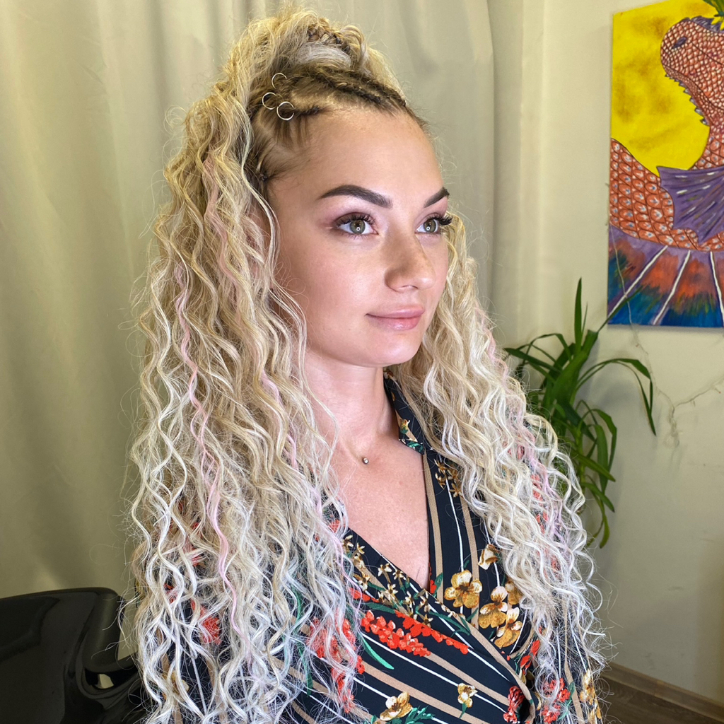 Брейды в кудрявый хвост (кудри в хвост)