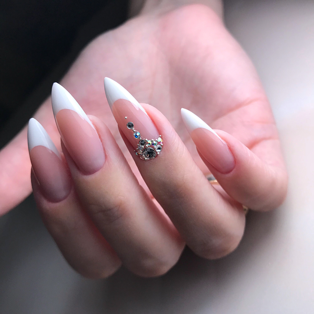 Наращивание+выкладной френч (+маникюр)акрил