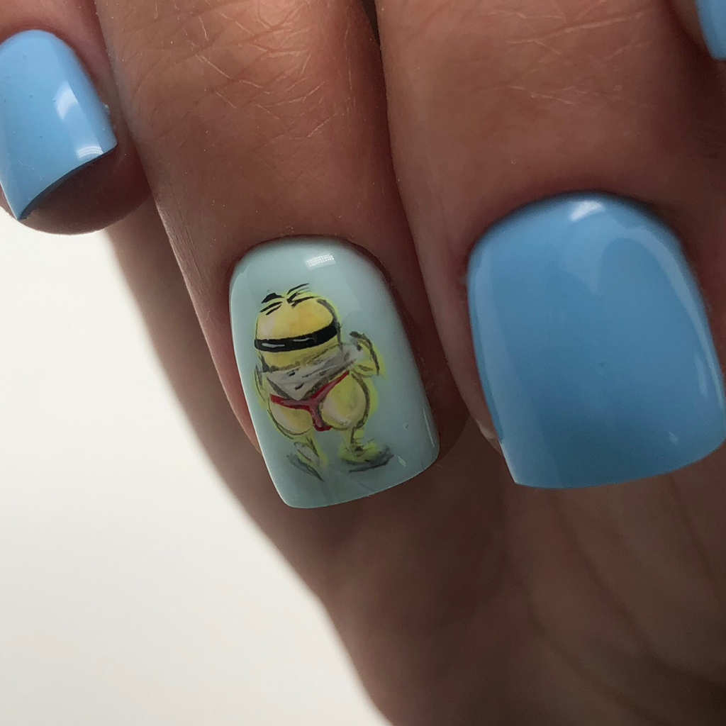 Маникюр с покрытием гель-лак + сложный дизайн