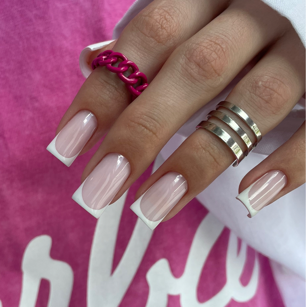 Маникюр с покрытием френч/стемпинг/слайдеры