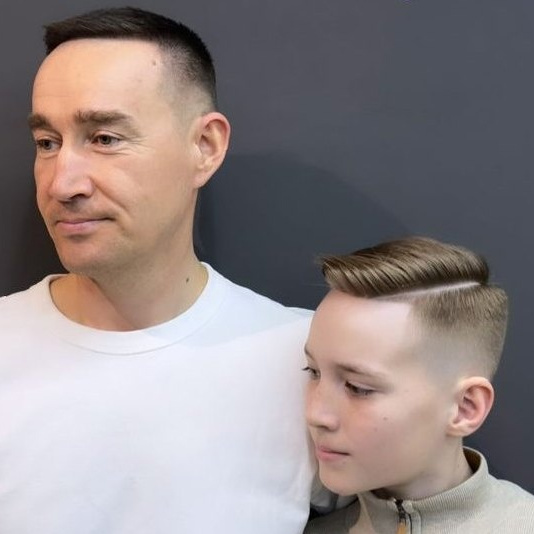 Стрижка отец и сын