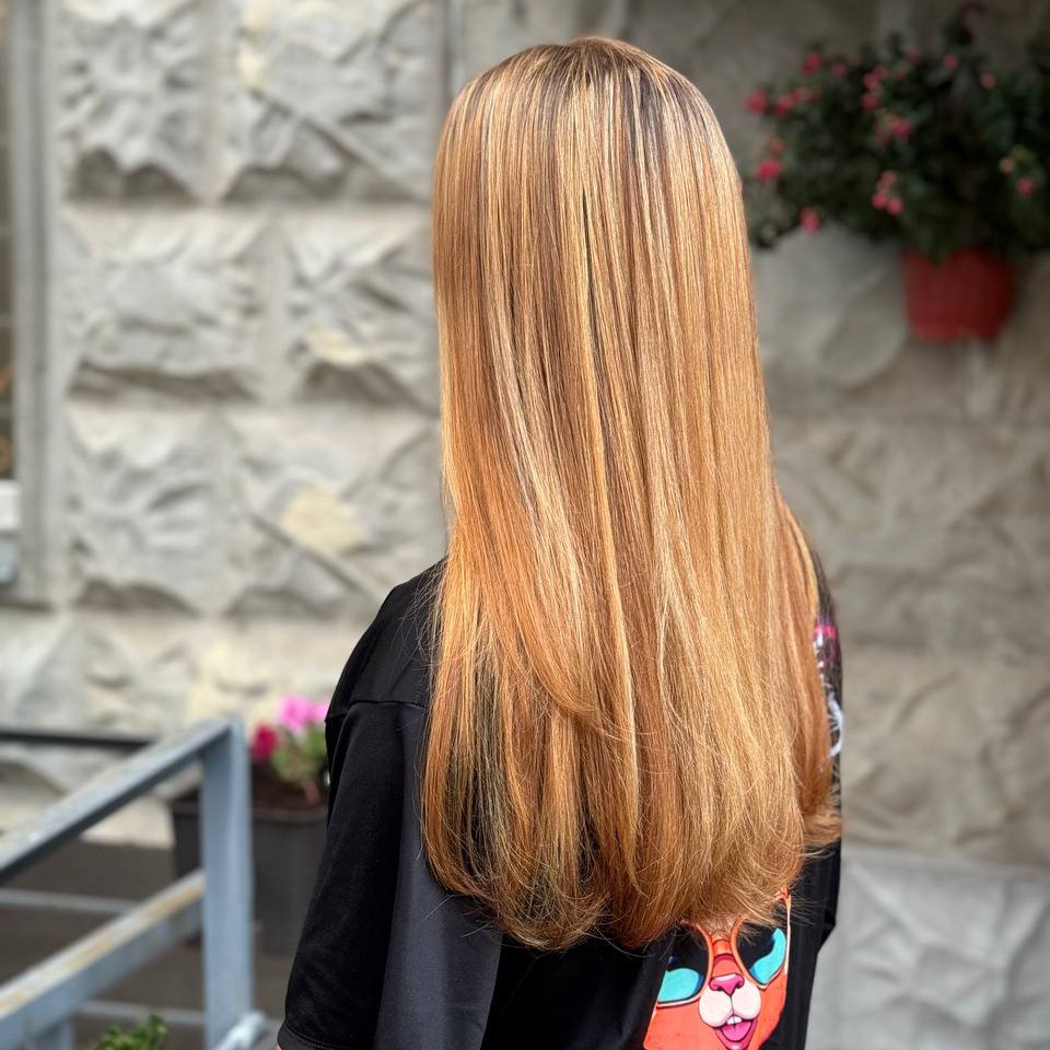 Авторское окрашивание красителем CHI (очень длинные/густые)