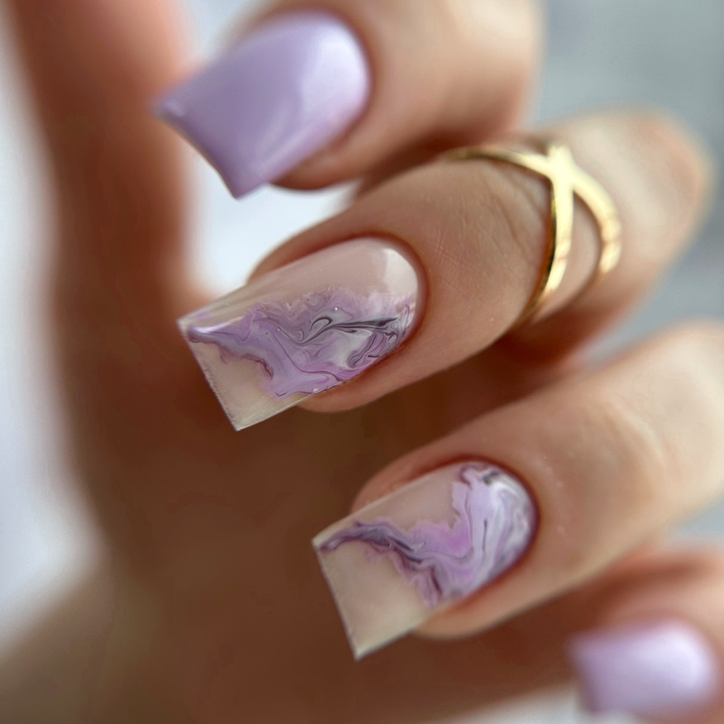 Комбинированный маникюр с укреплением гелем