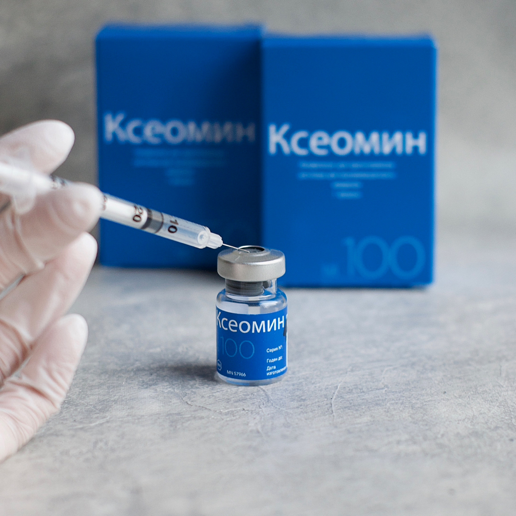 Коррекция мимических морщин препаратами ботулотоксина (препараты Ксеомин/Релатокс/Ботокс) Внутримышечное введение лекарственных препаратов (Коррекция 