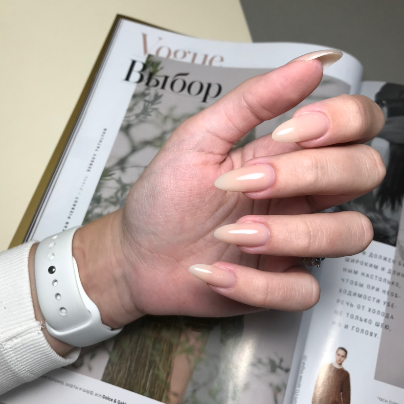 Маникюр с укреплением (однотон)