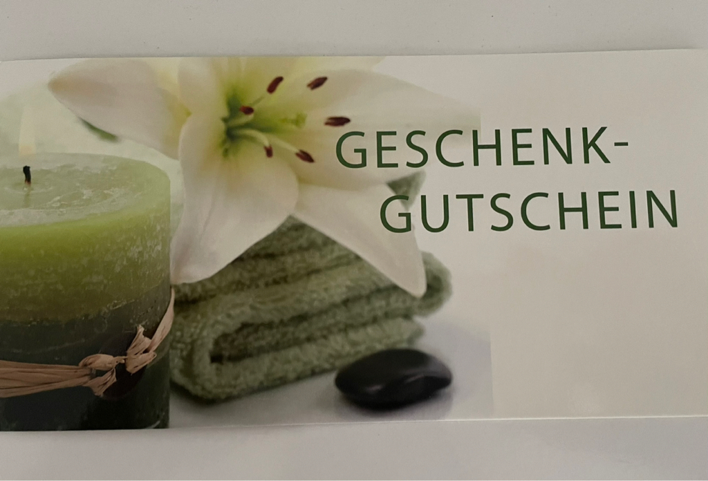 Massage als Geschenk – mit Gutschein  - Массаж в подарок по сертификату