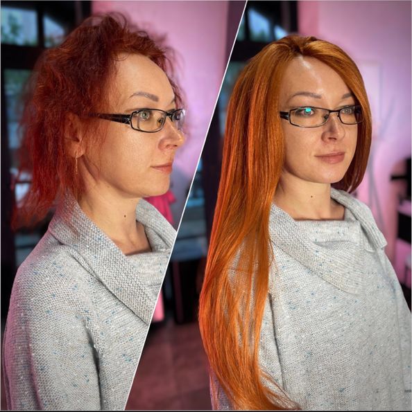 Термозамещение прямые волосы