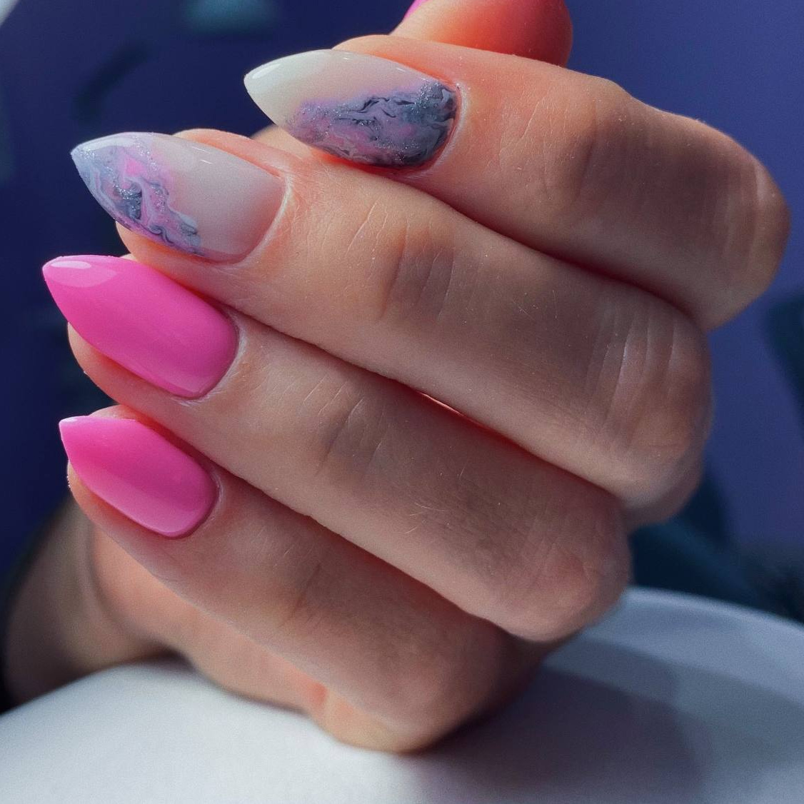 Сложный дизайн на все ногти