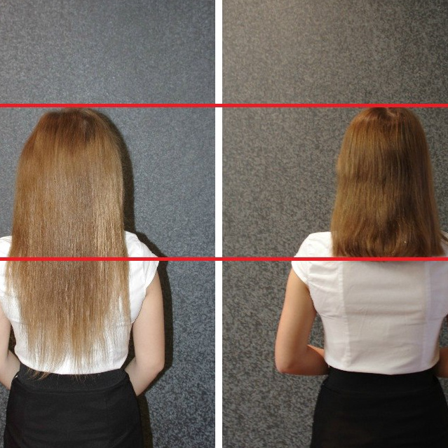 убрать длину волос