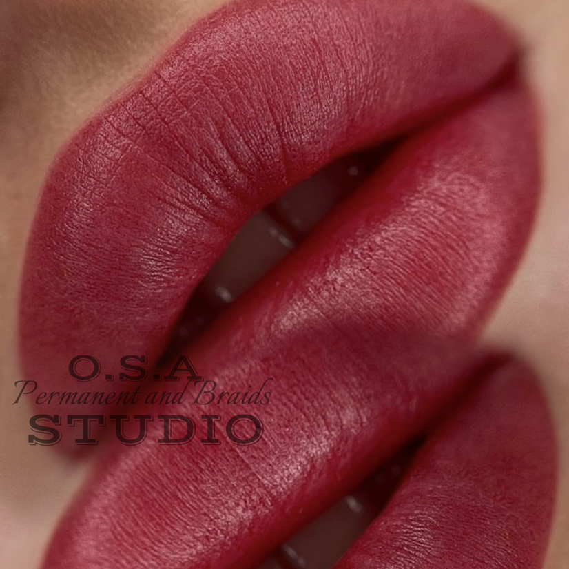 Перманентный макияж губ , Акварельная техника / Помадный прокрас /