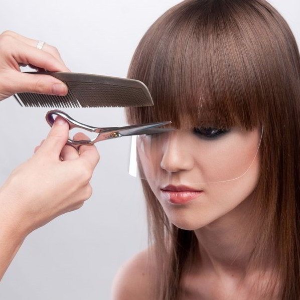 Челка прямая, шторка, косая