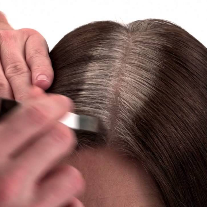 однотонное окрашивание удлиненых волос ( до плеч)